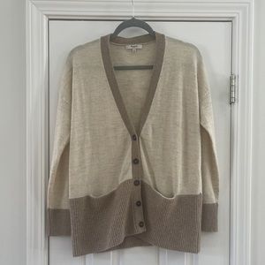 Madewell Two-Tone Button-up Cardigan, size M